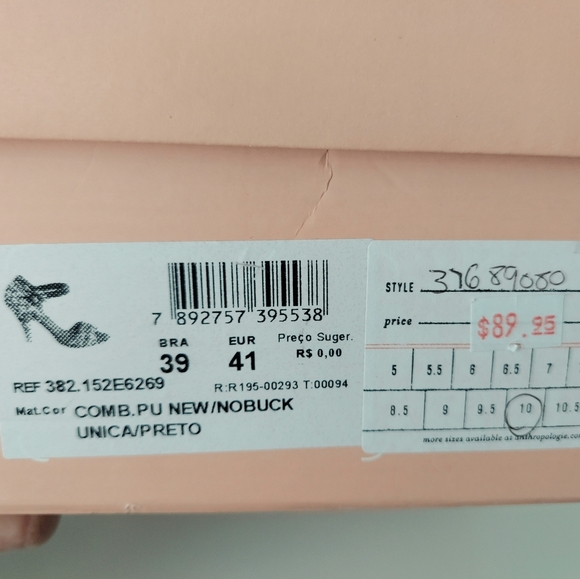 Anthropologie Raphaella Booz Black and Gold Lace Heels 9M - Picture 9 of 9